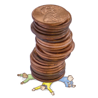 stack-of-coins-flattening-people