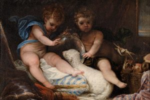 two-children-with-lamb