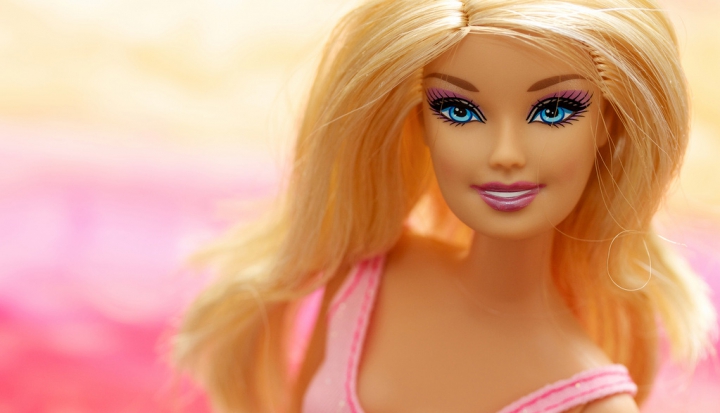 barbie-with-pink-background