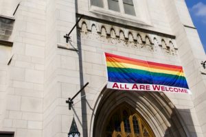 rainbow-flag-hanging-on-church