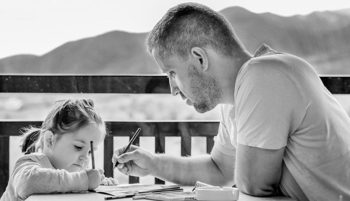 father-and-child-doing-crafts