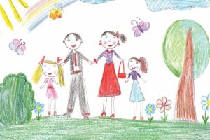 childs-drawing-of-mom-dad-and-two-kids