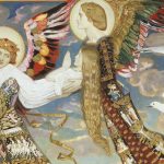 colorful-angels-carrying-young-girl-long-hair-white-dress