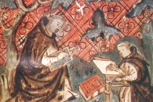 painting-of-monks-writing