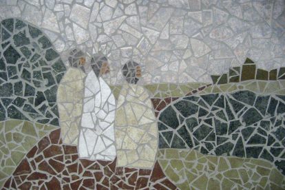 mosaic-of-jesus-meeting-disciples-at-emmaus