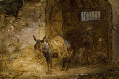 painting-of-a-donkey-at-the-nativity-scene