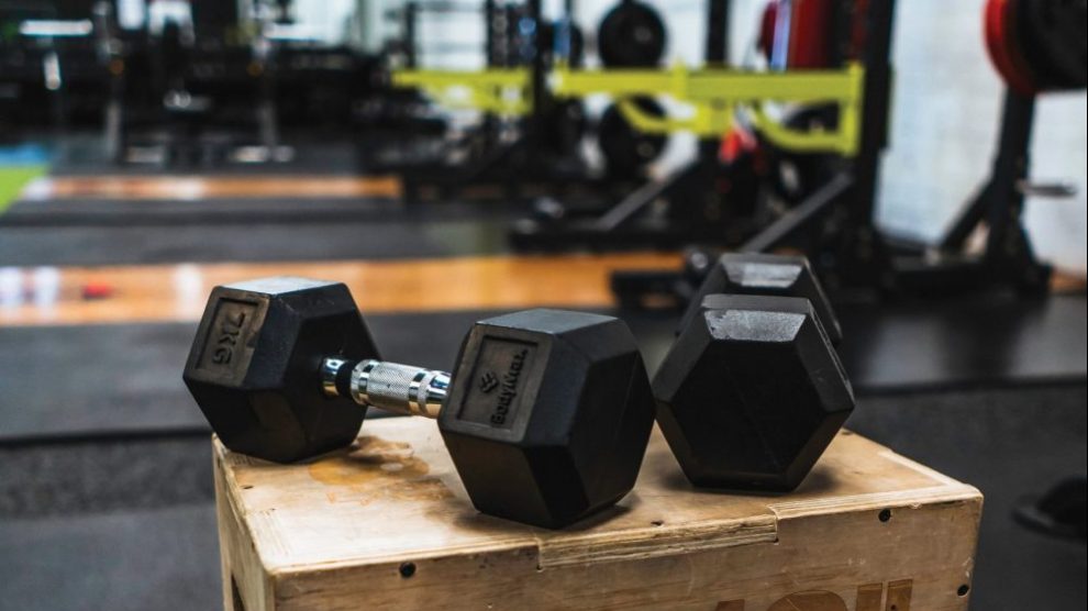 pair-of-dumbbells-in-a-gym