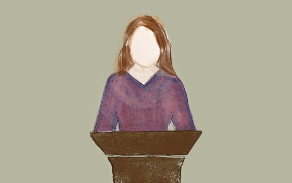 faceless-woman-at-podium