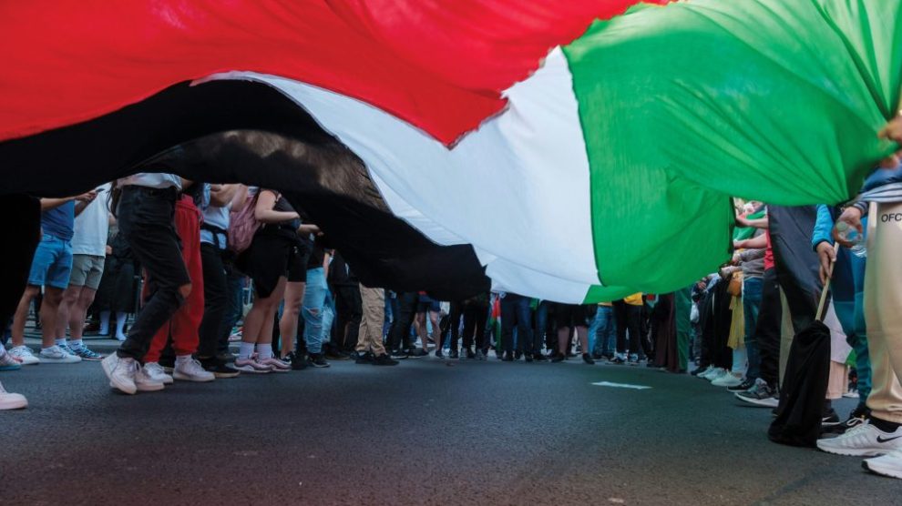 protestors-with-palestinian-flag