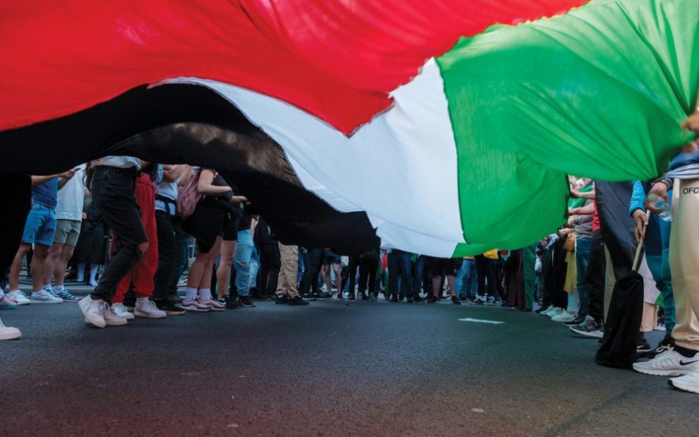 protestors-with-palestinian-flag