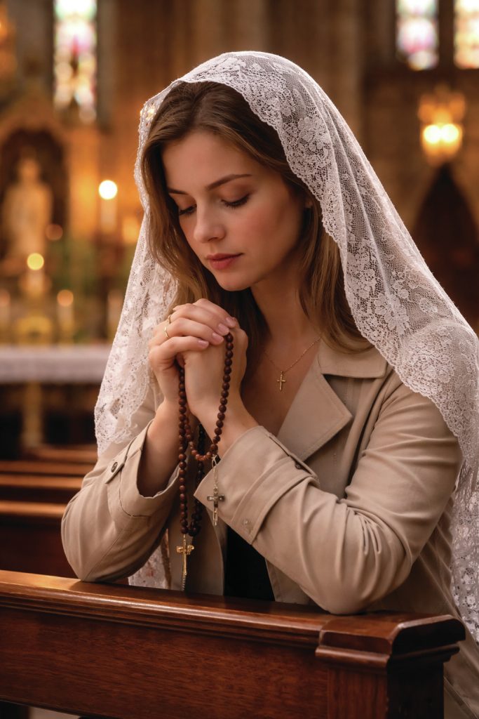 ChatGPT generated image of a Catholic woman