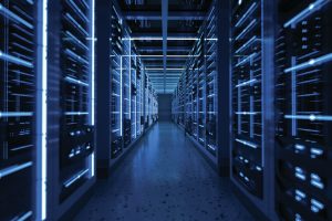 large server room at a data center