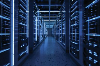 large server room at a data center