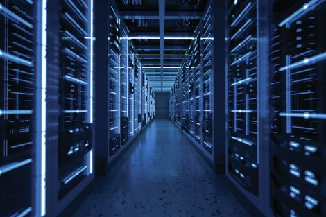 large server room at a data center