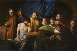 The apostles waiting in the upper room