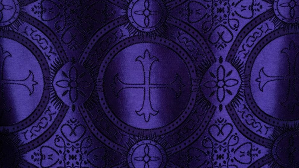 Purple Lenten liturgical vestments
