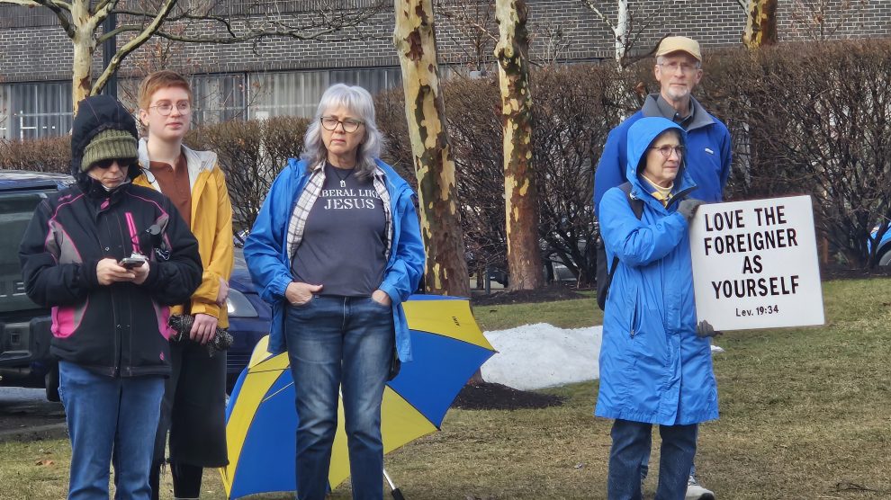 Anti-ICE protestors gather in Pittsburgh