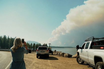 Still from the Here Now Project of smoke from a wildfire in California.
