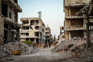 Destruction of war in Syria