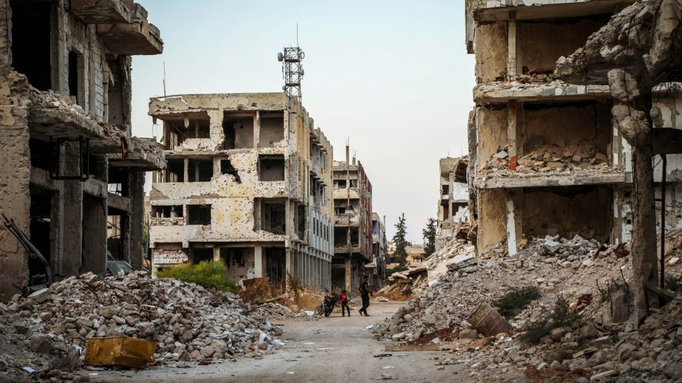 Destruction of war in Syria
