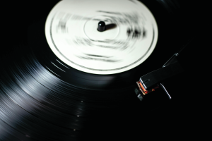 Vinyl record on player
