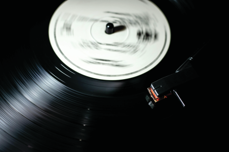 Vinyl record on player