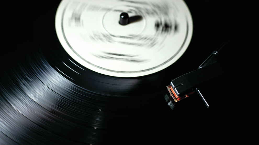 Vinyl record on player