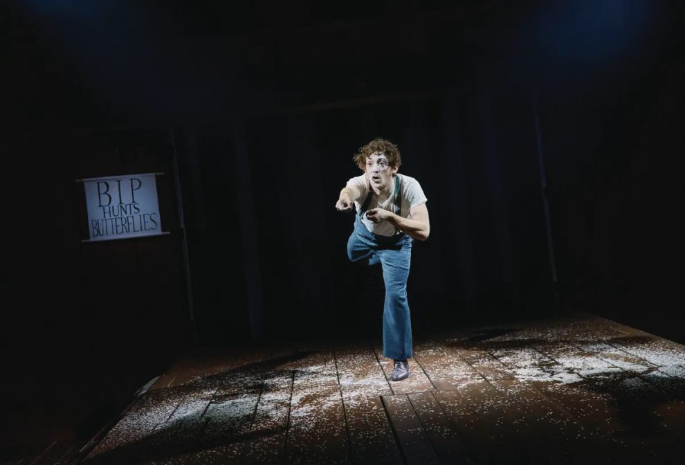 Ethan Slater performs in Marcel on the Train