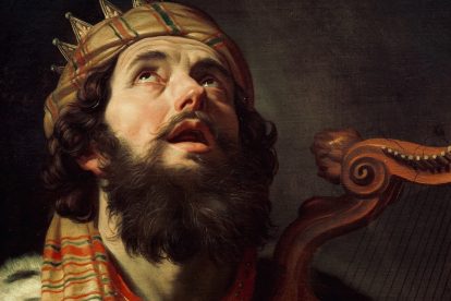 King David with a harp