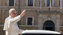 Pope Leo XIV in popemobile