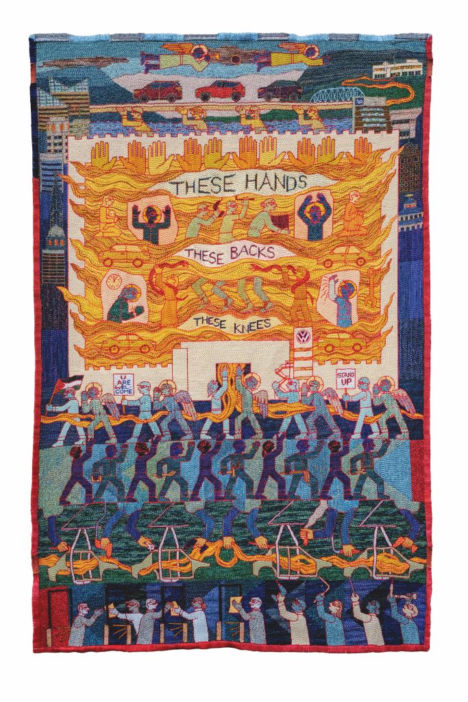 Tabitha Arnold tapestry titled These Hands