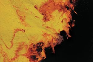 Abstract orange and black painting