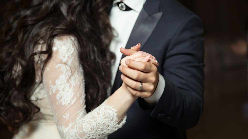 Couple dancing at a wedding
