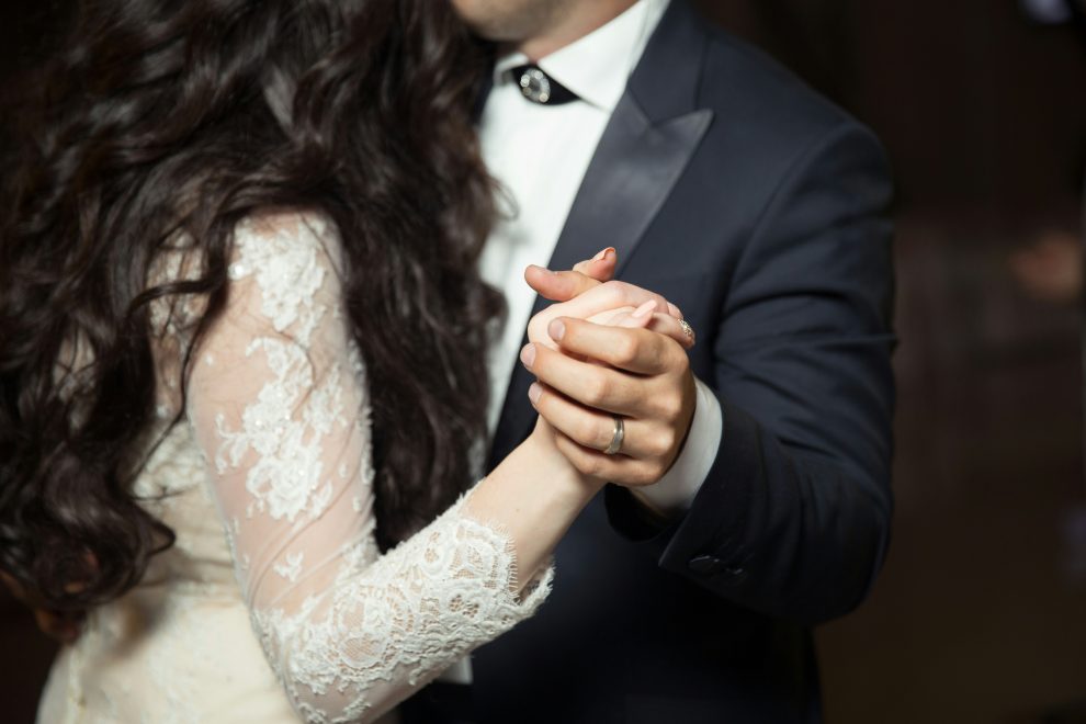 Couple dancing at a wedding