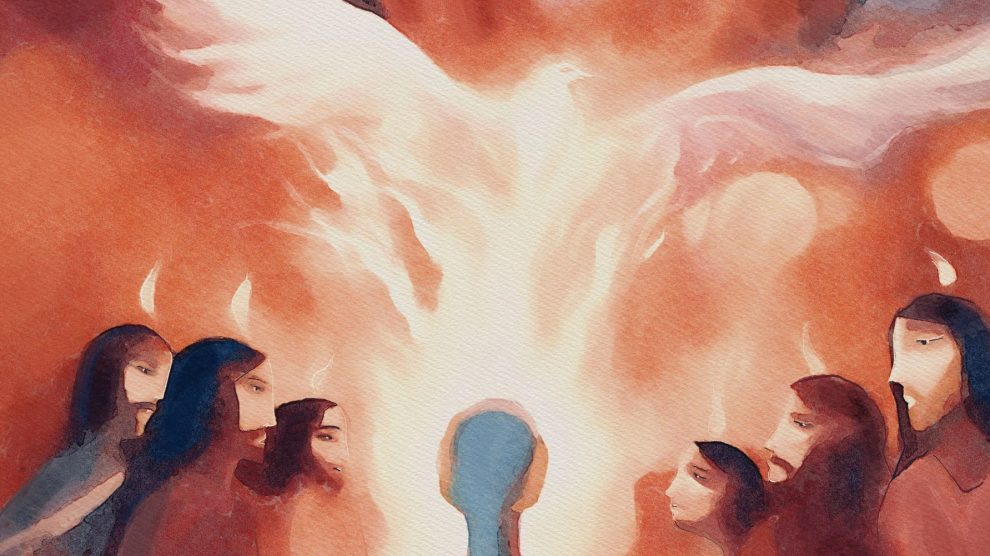 holy spirit appears to apostles