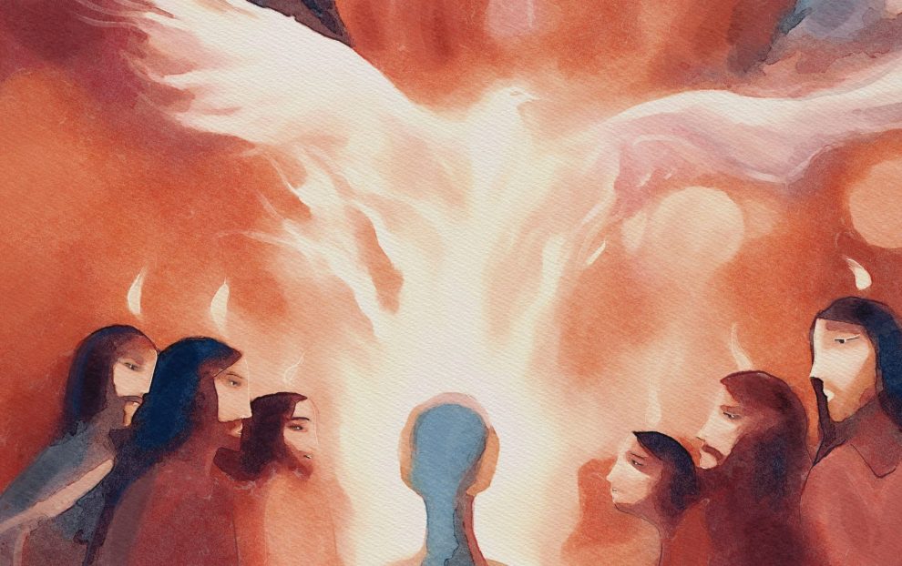 holy spirit appears to apostles