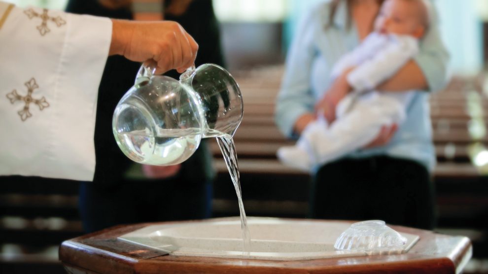 Godparents at a baptism