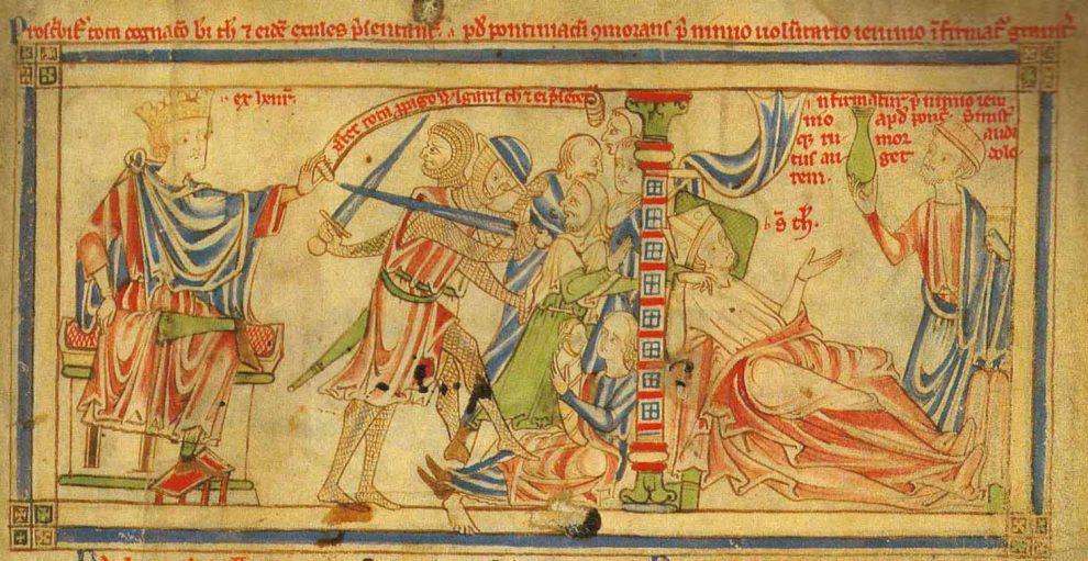 Henry II banishes Thomas Beckett's people