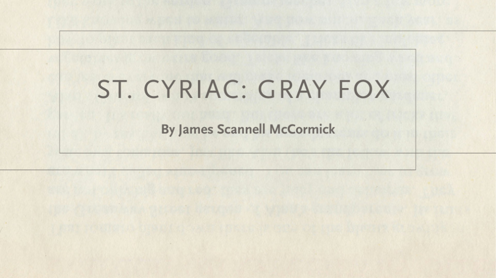 st. cyriac: gray fox poem