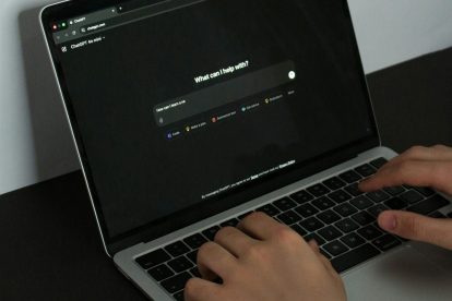 Laptop showing AI chatbot prompt