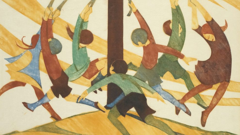 Painting of children playing