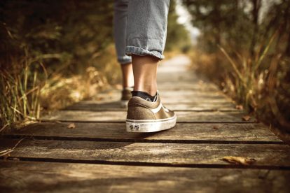 Person walking on a path