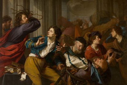 Christ driving the moneychangers from the temple