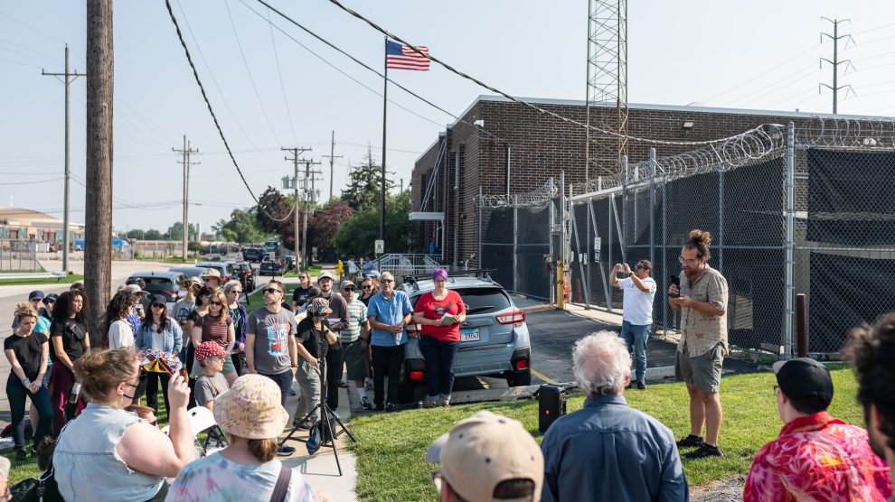 Religious service being held outside Broadview ICE detention center