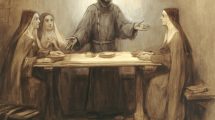 St. Francis at table with Franciscan sisters