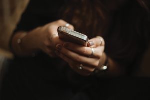 Person holding a smartphone