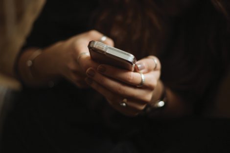Person holding a smartphone