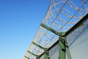Barbed wire fence