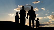 silhouette of a nuclear family