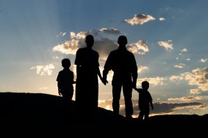 silhouette of a nuclear family